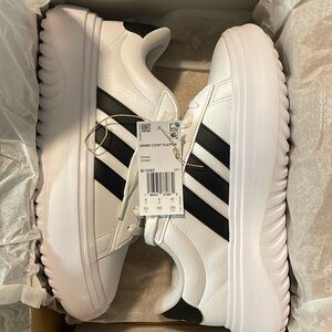 Adidas Grand Court Platform Shoes- Brand New white/black Women’s Size 9.5